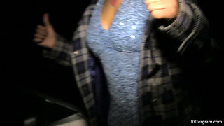 Ebony Big Tits MILF Daniella Dee Goes Nighttime Dogging and Gets Her Big Tits Covered in Cum