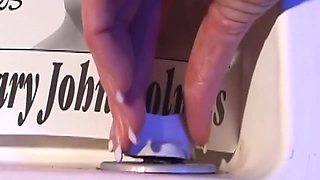 Mature Blonde MILF Gets Fingered and Devours Double Dildos