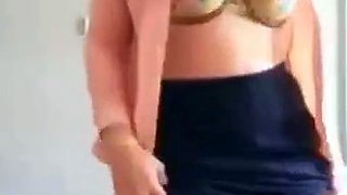 Turkish Arab in Hijab and Turban Performs a Striptease