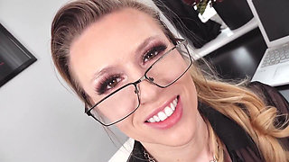 Horny Office Secretary Masturbating at Work