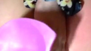 Quickie Anal Play with Cumming Dildo and Closeups