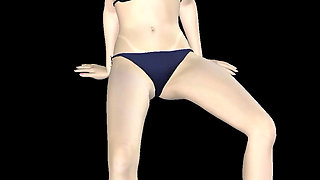 Animated 3D Porn - Very Beautiful Girl Masturbating with Banana Till Orgasm