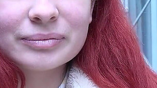GERMAN SCOUT - Redhead small teen Miss Olivia at casting fuck