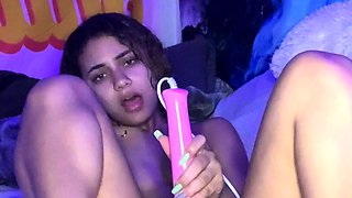 Busty amateur babe pissing and sucking big cocks
