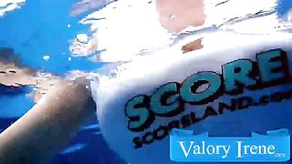 Gorgeous pool solo with a big-boobed mademoiselle Valory Irene