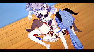 Genshin Impact Hentai Yuri - Ganyu and Kequing Lesbian Sex - Japanese Asian Manga Anime Game Porn