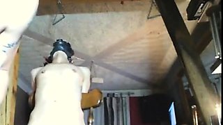 Skinny Fenna tied up in my BDSM studio