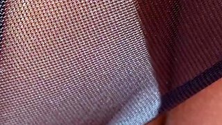 Slutty amateur flashing her big boobs in the backseat