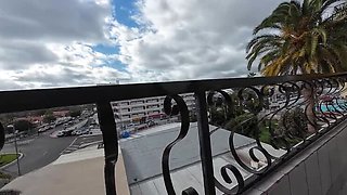 Outdoor Blowjob and Cum on Pretty Pink Pussy - Skinny Girl with Huge Natural Tits