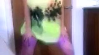 Blonde amateur gives webcam show with toys