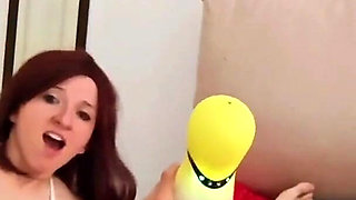 Stepmom Dressed as a Doll Makes Me Cum with Her Toy