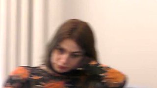18yo Russian teen with silicone tits gets rough POV fuck in ripped fishnets