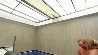 Naked shemale has her ass fucked hard in doggy style