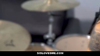 Brother-in-law ambles in on his hot step sister Kitty Carrera showing off her bootie to a web cam