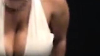 Big-Titted BBW Strips Out of Her White Dress
