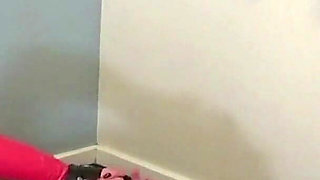 Latex Dress Self Bondage with Gag, Pussy Clamps & Self-flogging