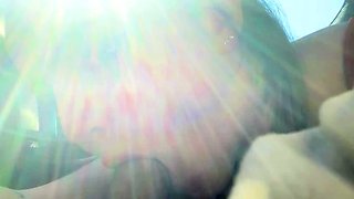 Brunette teen blowjob outdoor