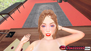 Amber with a Hot Wet Body in Stockings - 3D Animation of Tight Pussy Fuck in Cowgirl Position, Perfect Ass Doggystyle POV