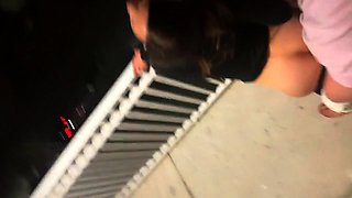 Public Beach Balcony Sex with a Big-Ass Brunette