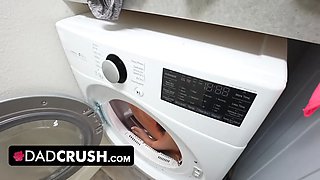 Little step daughter with perky nipps binky beaz sneaky pounds step daddy in the laundry room - dadcrush