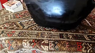 Amateur Wanilianna Kitchen Fuck in Raven Nylons with Dildo Orgasm