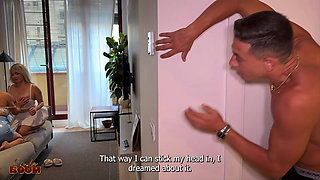 Spanish blonde and Colombian blonde ride a big cock in a rough threesome - Carla Boom, Tatiana Alvarez & Sergio Lagos