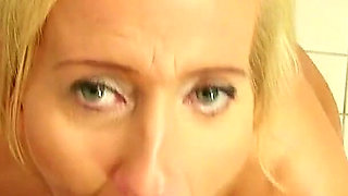 Tattooed big ass MILF gets fucked in the bathroom