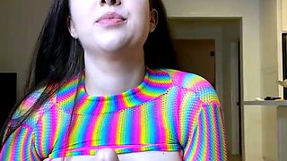Big boob brunette masturbates on webcam