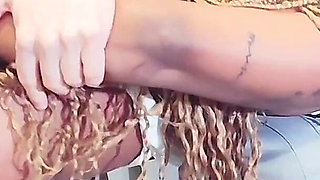 Spanking and Duct Tape Bondage Ebony Maid for Being Dirty