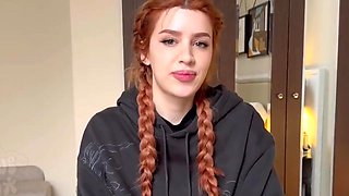 Pigtailed Redhead Cutie Gets Creampied - Pov couple hardcore