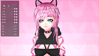 Pink vtuber MokyMoo has fun with her new sex toys during a stream