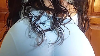 It’s a Delight to See Her Long Hair and Her Hips as She Rubs Against My Cock