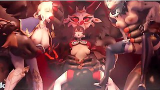 Eula Jean And Amber Get A Hardcore Sex Session With Mitachurls - Genshin Impact - Extended 60fps With Car Toon And Amber Sex
