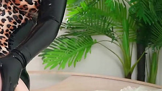 Sexy Lesbians in Shiny Tight Fetish Clothes...lovely MILF and Her Submissive Slut