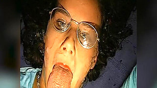 Glasses Covered in Cum - Slut Takes Massive Facial