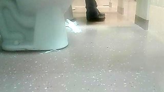 Woman has diarrhea in public restroom