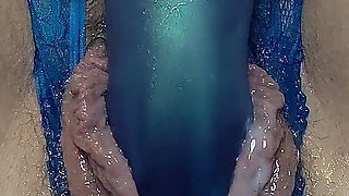 Fisting Dildo Creamy Masturbation- Vibrator Orgasm in Crotchless Panties