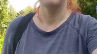 Pregnant mom flashing outside in public