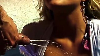 Busty Carmel Moore Spreads Her Pussy Wide and Gets Covered in Cum