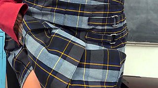 Sexy Little Brunette Teen Cutie: Schoolgirl Deep Throats