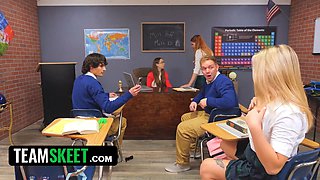 New tiktok contest: hardcore in the school’s classroom - virgin high & teamskeet