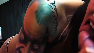 Tattoed Starlet Holly D Rides a Monster Dong