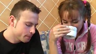 Naughty Kate gets fucked hard after a cup of tea