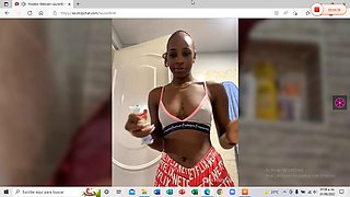 Brunette does webcam show in the shower: Big Ass, Fansly  Brunette Porn