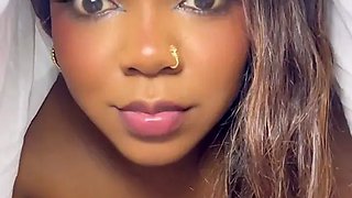 Ebony Step Mom caught Step Son jerking off pretending sex doll