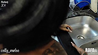 Marcelly Melos Big Tits as Voluptuous Ebony Maid