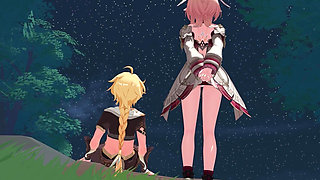 Genshin Impact - Linnea Outdoor Sex with Aether - Hentai 3D Animation