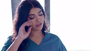 Sensual Outdoor Massage with Two Oiled-Up Brunettes