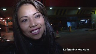Parking lot pickup ends lucky with slutty Hispanic