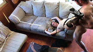 Secretary ass fucked and creampied by boss on business trip